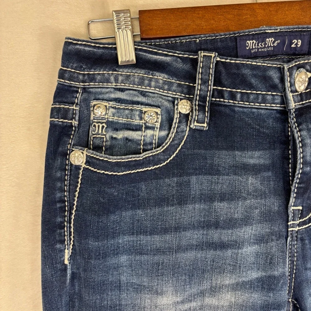 MISS ME American Flag Jeans Eagle Mid Rise Bootcut Dark Long 29 Rodeo Western